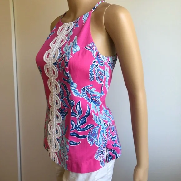 Reposted New WOT Lilly Pulitzer Annabelle samba capri pink coral top - Picture 3 of 12